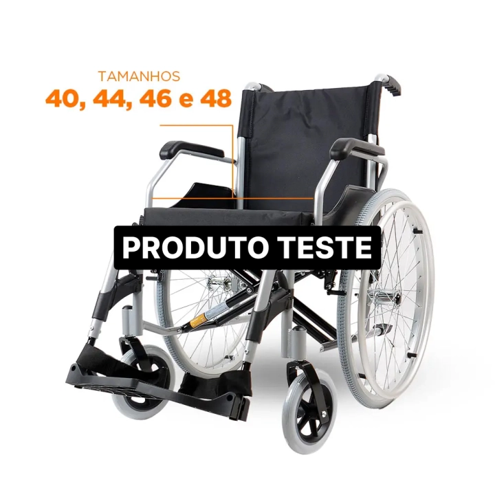 Imagem do produto Produto cadeira de rodas modelo D100 dobrável resistente até 100kg TESTE - 01