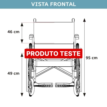 Produto teste cadeira de rodas modelo D999 resistente até 90kg TESTE - 02