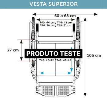 Produto cadeira de rodas modelo D100 dobrável resistente até 100kg TESTE - 01